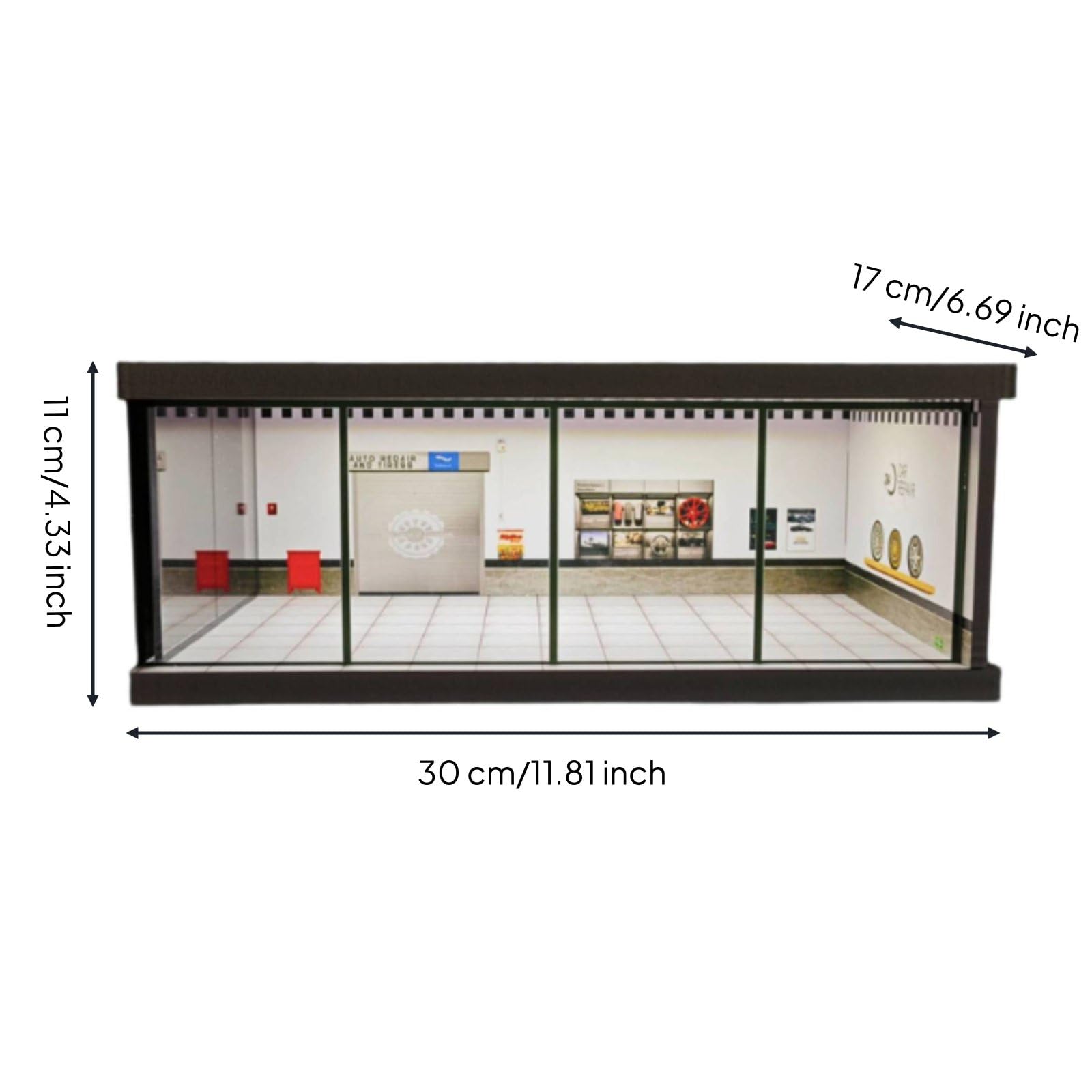 Vitrina para Vehículos Miniatura con Diseño de Exposición Caja Protectora Plástica Estilo Temático Adecuada para , Taller De Reparación Modelo De Ensamblaje