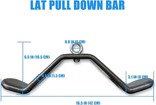 Cable Machine Attachment Curl LAT Pull Down Bar, LAT Pulldown Tricep Bar Strength Training Workout, Back Cable Attachments Grip for Home Gym