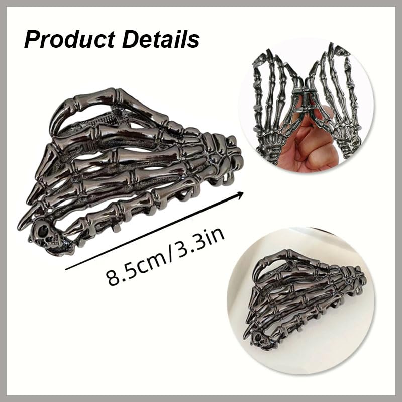 NWT Metal Skull Hand Hair Clip Amazon.com : Muumoo Metal Skull Hand Hair Clip, 1Pcs  main image 2