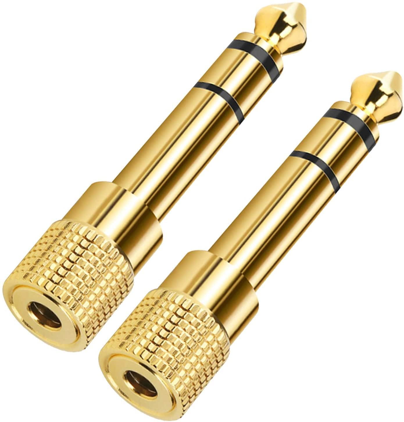 Gold Plated 3.5mm Female to 6.5mm Male Headphone Audio Stereo Adapter Plug Converter Jack for Electric Guitar, Amplifier, Piano, Keyboard, etc (Pack of 2)-picture-15