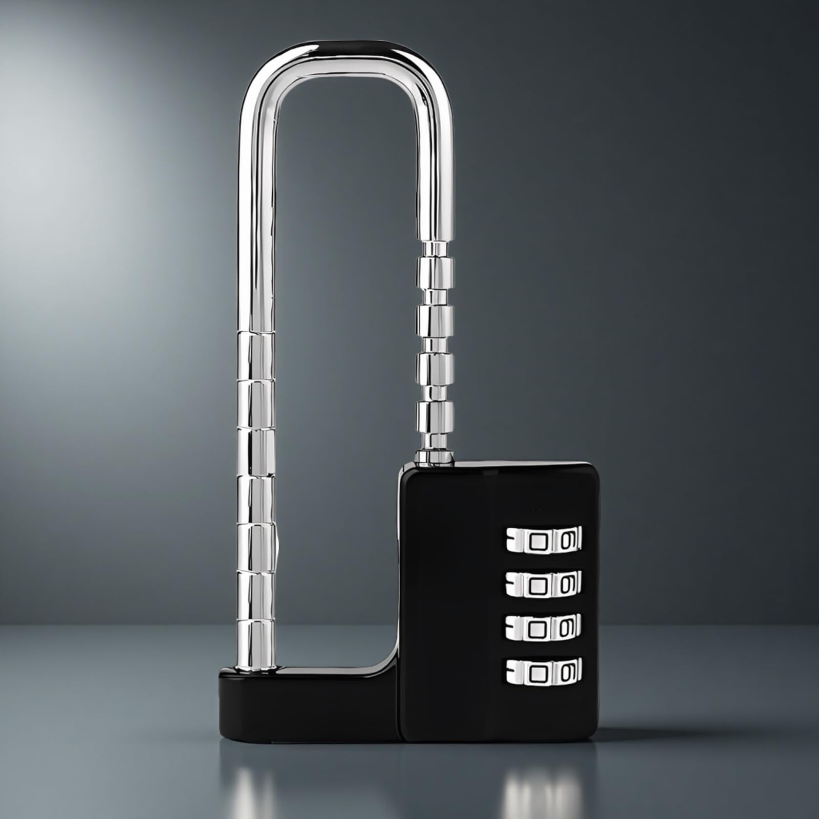 2 Stk. Vorhängeschlösser mit langem Bügel, 4-stelliges Zahlenkombinationsschloss mit verstellbarer Länge, Metallschloss für Fitnessstudio, Schrank, Werkzeugkiste und Gepäck, 8 x 6 x 3 cm