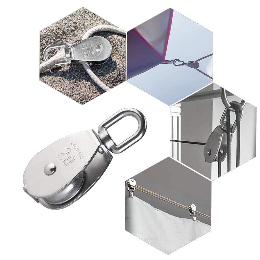 Polea Cuerda M20 Acero Inoxidable 304 Simple Elevación Fijas Exterior Carpas