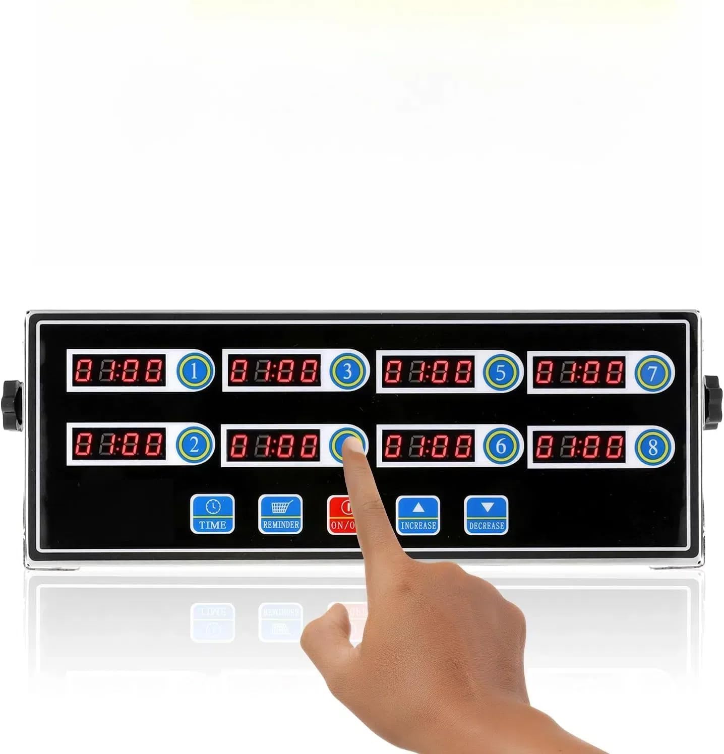 THE WHITE SHOP Commercial Kitchen Timers for Cooking Timer Manual Big Large Timer Digital Timer 8-Channel Digital Kitchen Timers Commercial Fryer Reminder with Loud Alarm for Boiling Eggs
