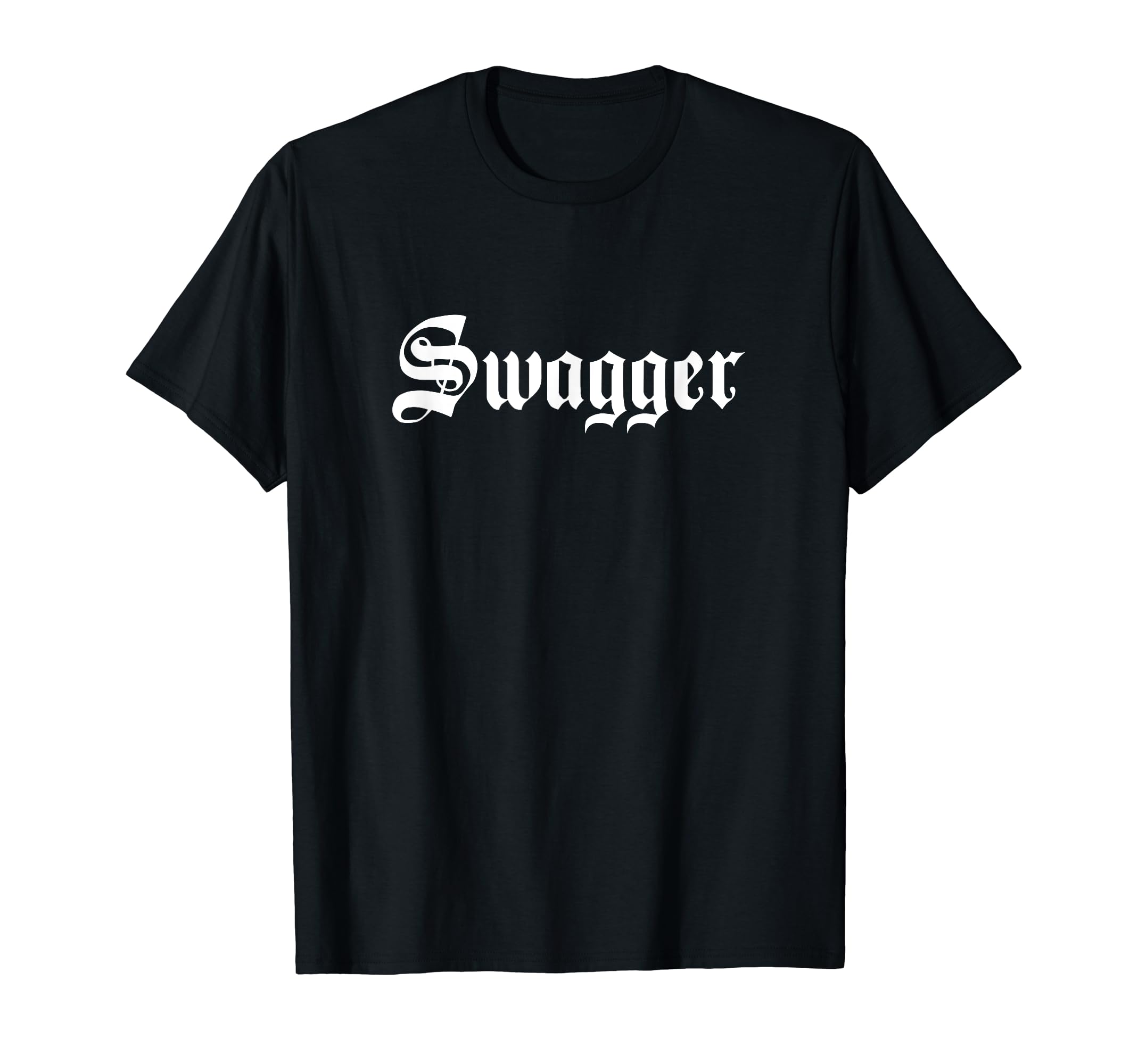 Swagger Calligraphy Text Old School Graphic White Text T-Shirt