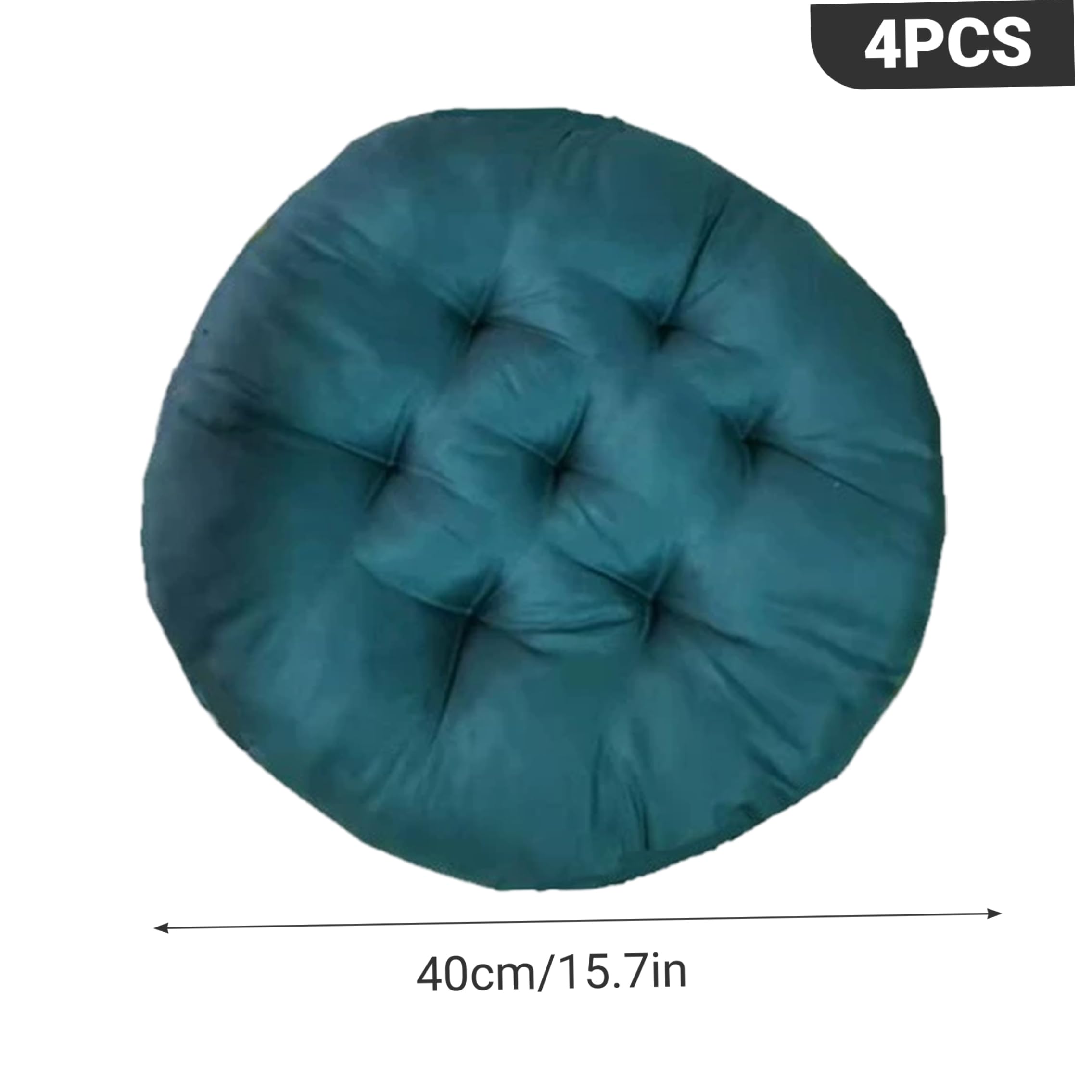 Set di 4 cuscini rotondi da 40,6 cm, morbidi cuscini da pavimento per soggiorno, cucina, ufficio, esterni, sedie verdi