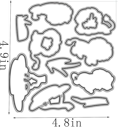 Miniatura 2 de Wild Birthday Wishes - Juego de sellos y troqueles para hacer tarjetas, sellos transparentes y troqueles de corte de metal para álbumes de recortes,