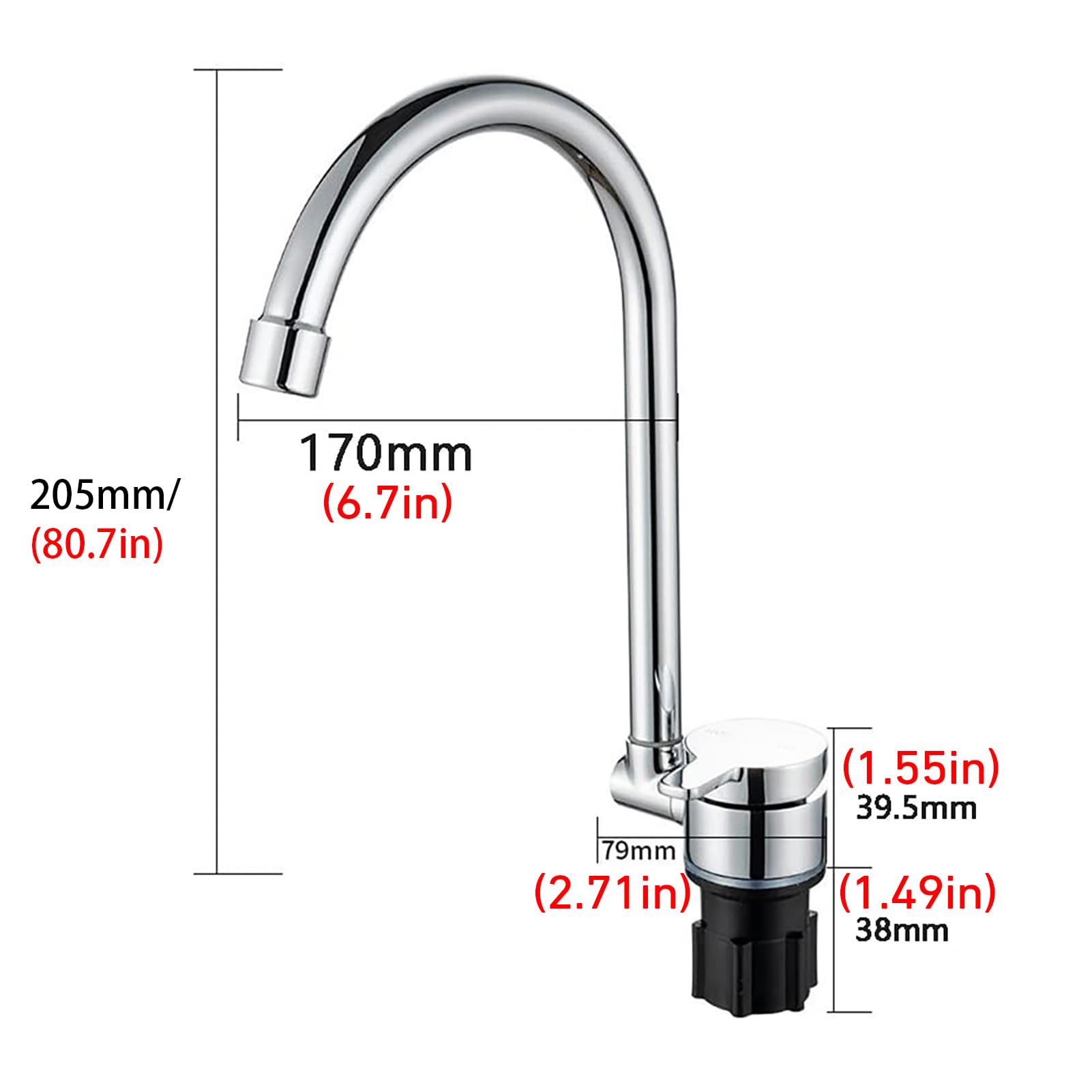 Rubinetto per acqua pieghevole per camper - Rubinetto in ottone umanizzato pratico e girevole a 360° | Rubinetti per lavello da cucina per camper, caravan, capannoni per barche, bar, yacht Flavas