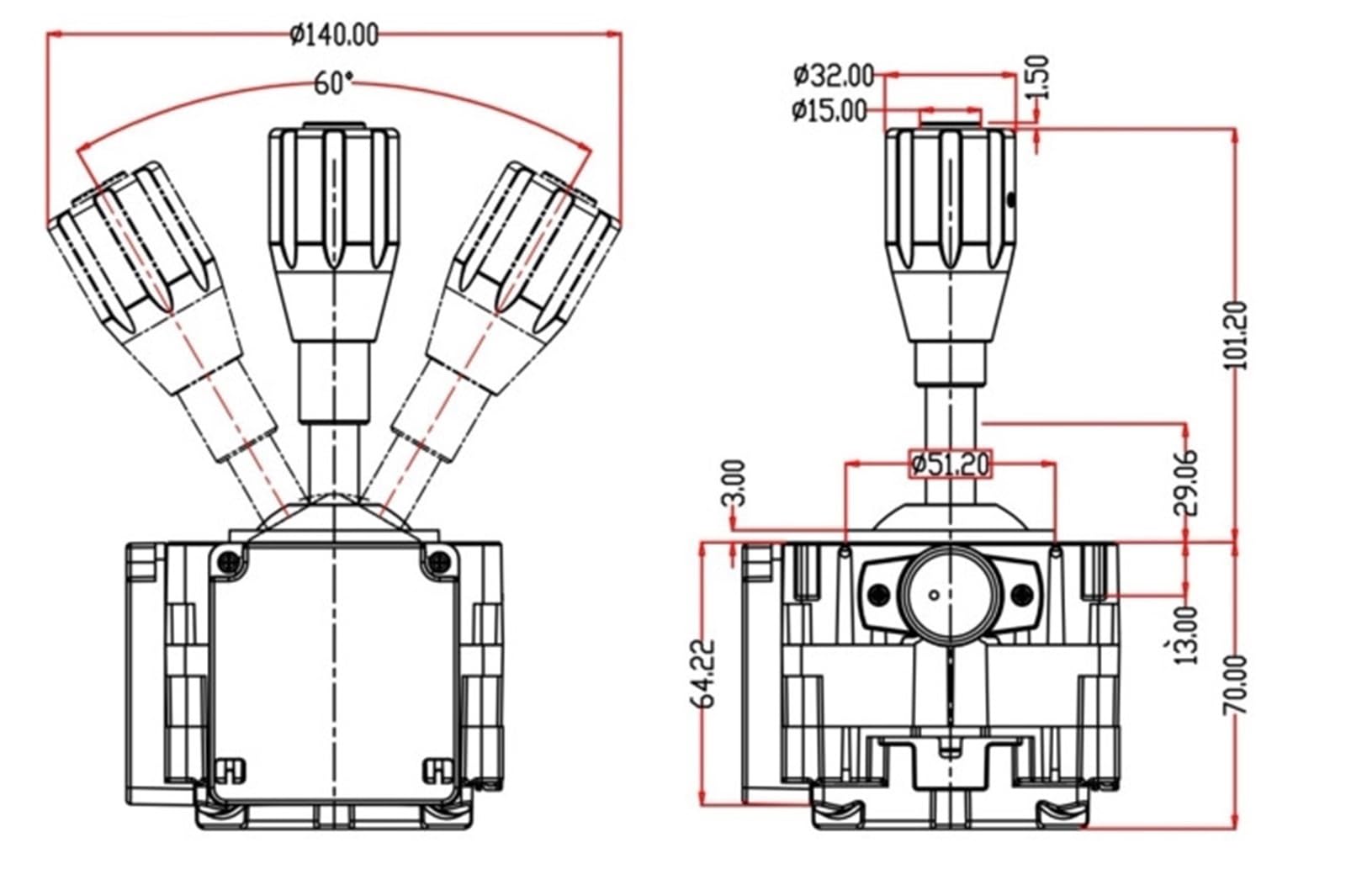 Manette Joystick, Bascule Hall Avec Amortissement Par Friction, Deux Axes Et 1 Bouton 80 A, Poignée Pour Yacht, Tige De Poussée, Hors-bord,pour le générateur d'images(24V OUTPUT RS232)