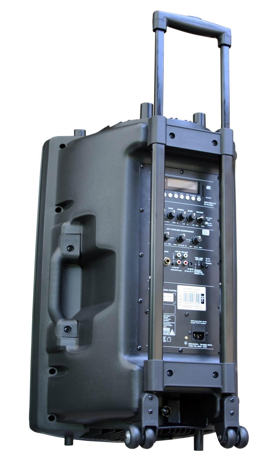 E-Lektron EL38-M MK-III 900W Mobile PA Sound Anlage Partybox Bluetooth Lautsprecher Groß Akku-MP3-USB-SD-FM inkl. 2 UHF Funkmikrofone und Fernbedienung Soundsystem - Mobile Musikbox MP3