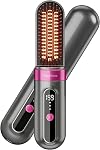 Brosse de lissage sans fil portable avec protection antipoussière, 3 Niveaux de chaleur & Chauffage rapide, brosse de redressage ionique améliorée pour le voyage.