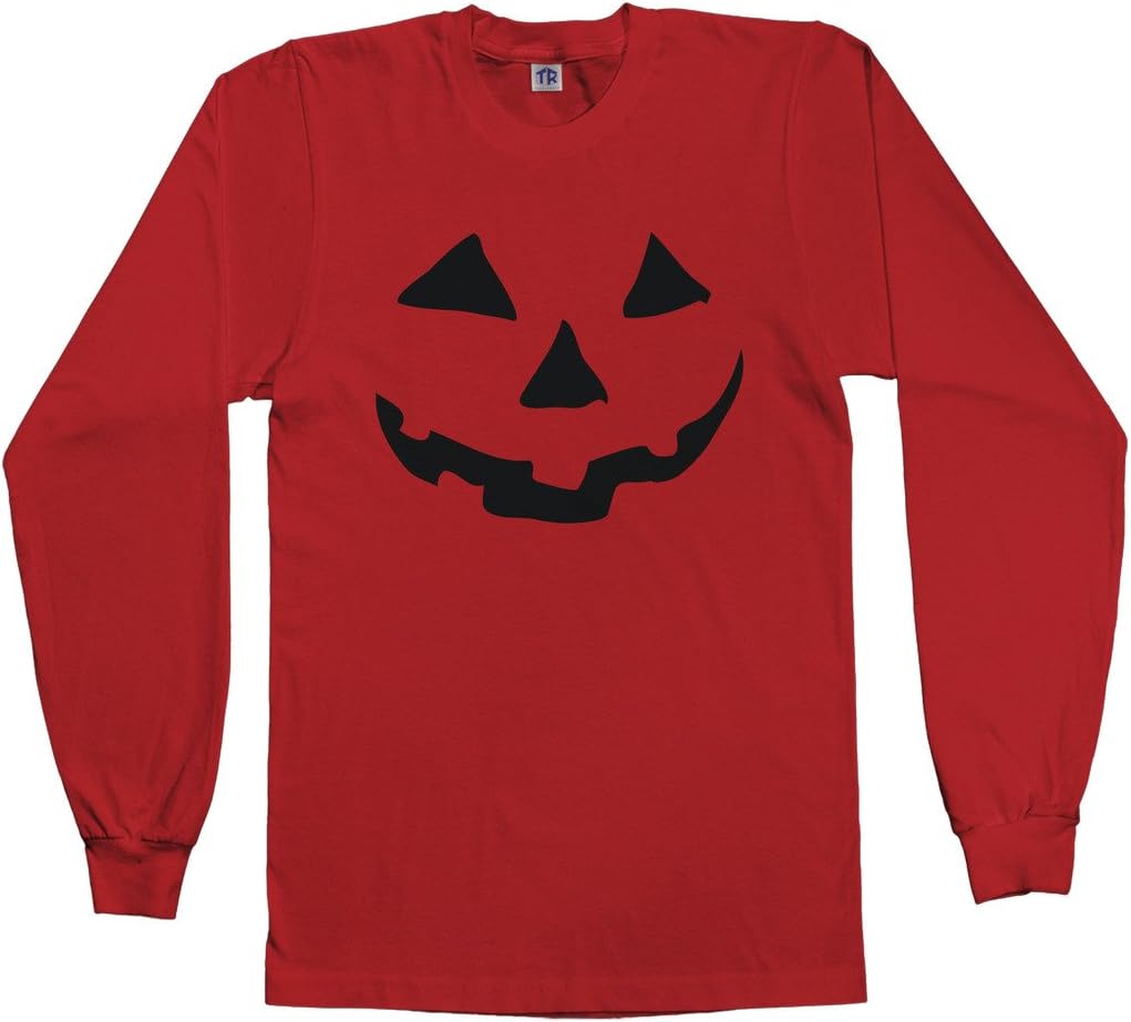 Threadrock Men's Halloween Pumpkin Face Long Sleeve T-Shirt