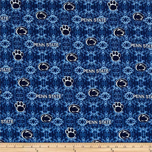 Sykel Enterprises NCAA- Penn State 1191 Tye Dye Flannel Navy/White/Blue, Fabric by the Yard