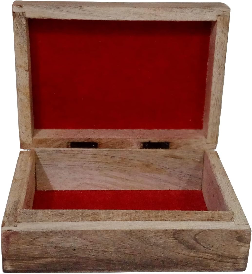 Purpledip Wooden Handcarved Box Night Owl: For Jewelry, Trinkets, Cards, or Tea Bags, Distress Brown (10790)
