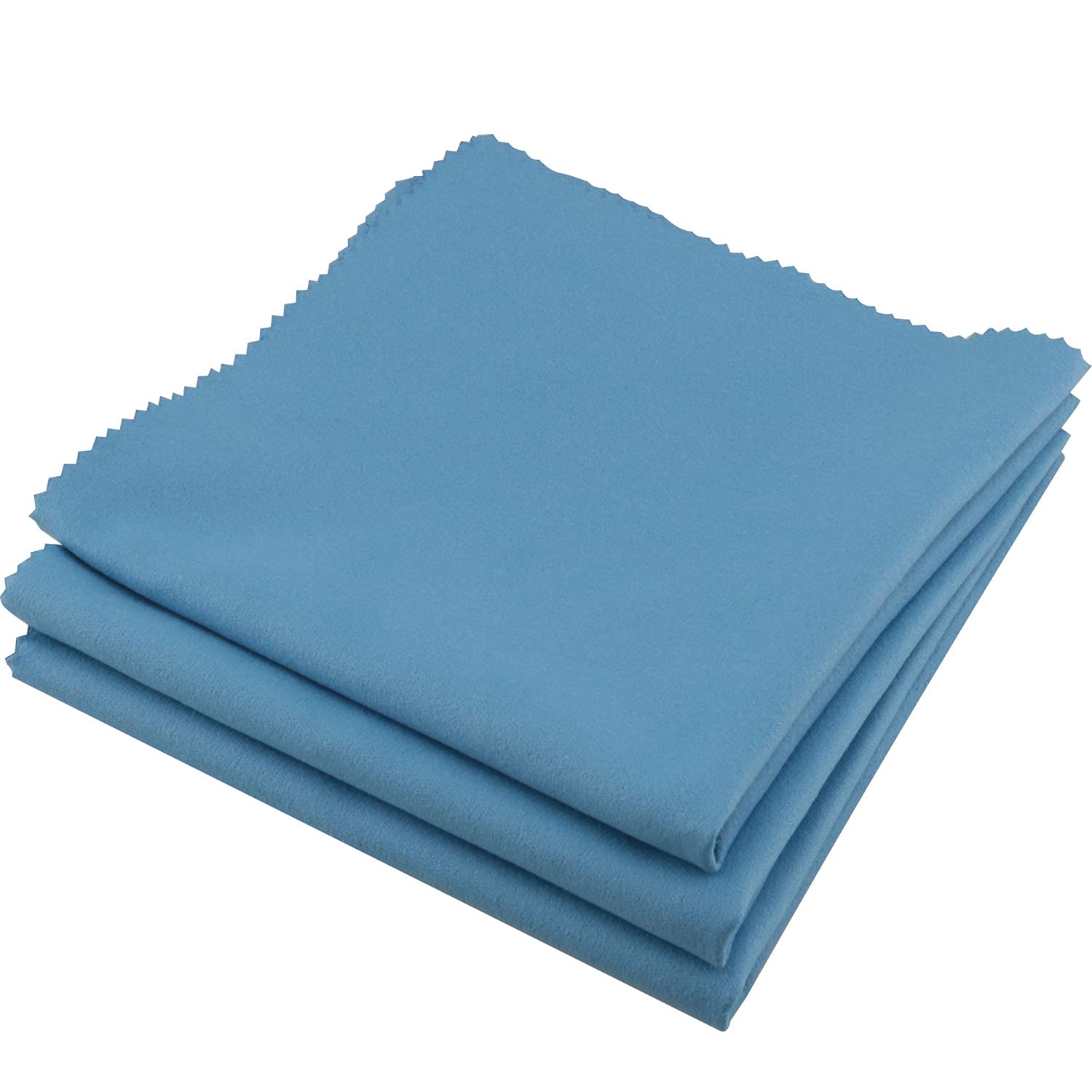 DGBRSM 3pcs Guitar Cleaning Cloth, Violin Cleaning Cloth, Microfiber (11.8" x 11.8" Cloth), Musical Instrument Cleaning Polishing Cloth for Musical Instrument Guitar Violin Piano Clarinet, Blue