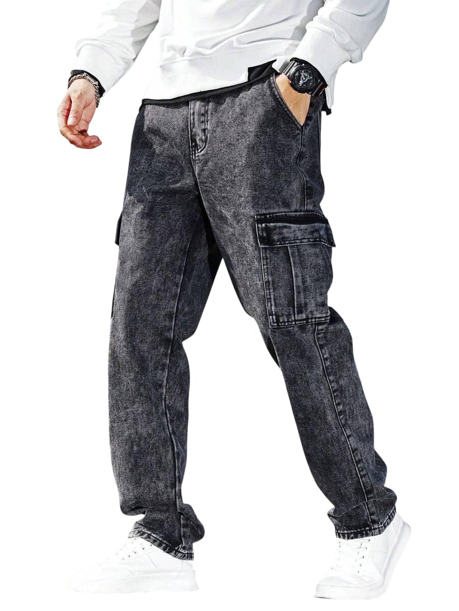 TAGAS Men's Black Loose Fit Jeans - Image 1