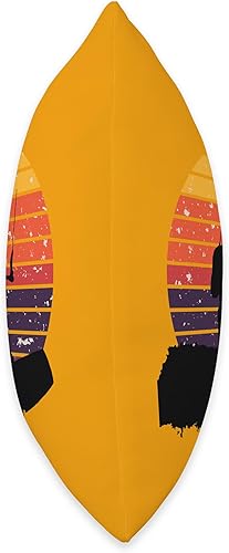 Miniatura 2 de Kitesurf Gifts and Surf Lover Tees by taiche Kitesurfer Surfing The Wave Artistic Silhouette Retro Sunset Throw Pillow, 18x18, Multicolor