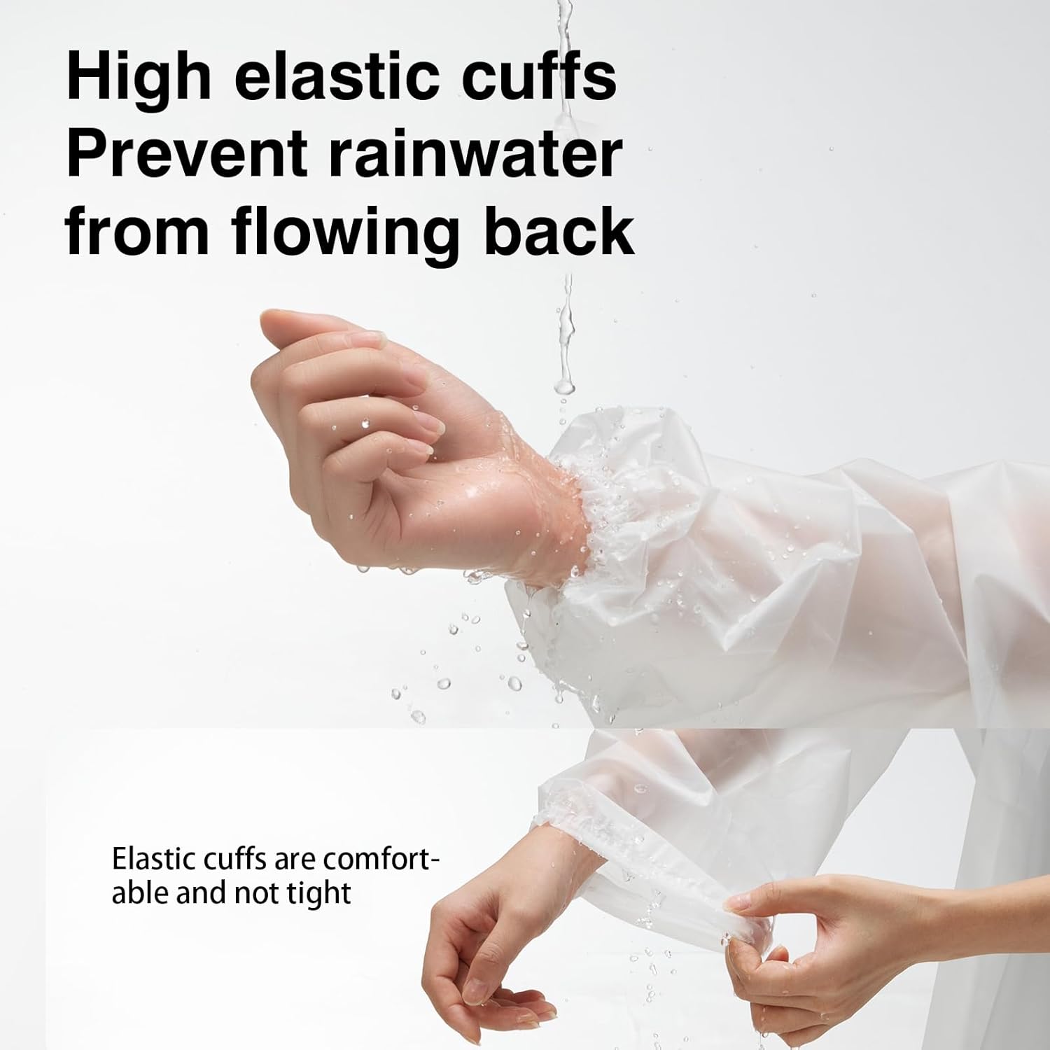 2 Pack Adults Rain Poncho, Waterproof Raincoat Jacket for Men Women, Reusable, Lightweight Raincoat for Hiking Camping Emergency - Image 4