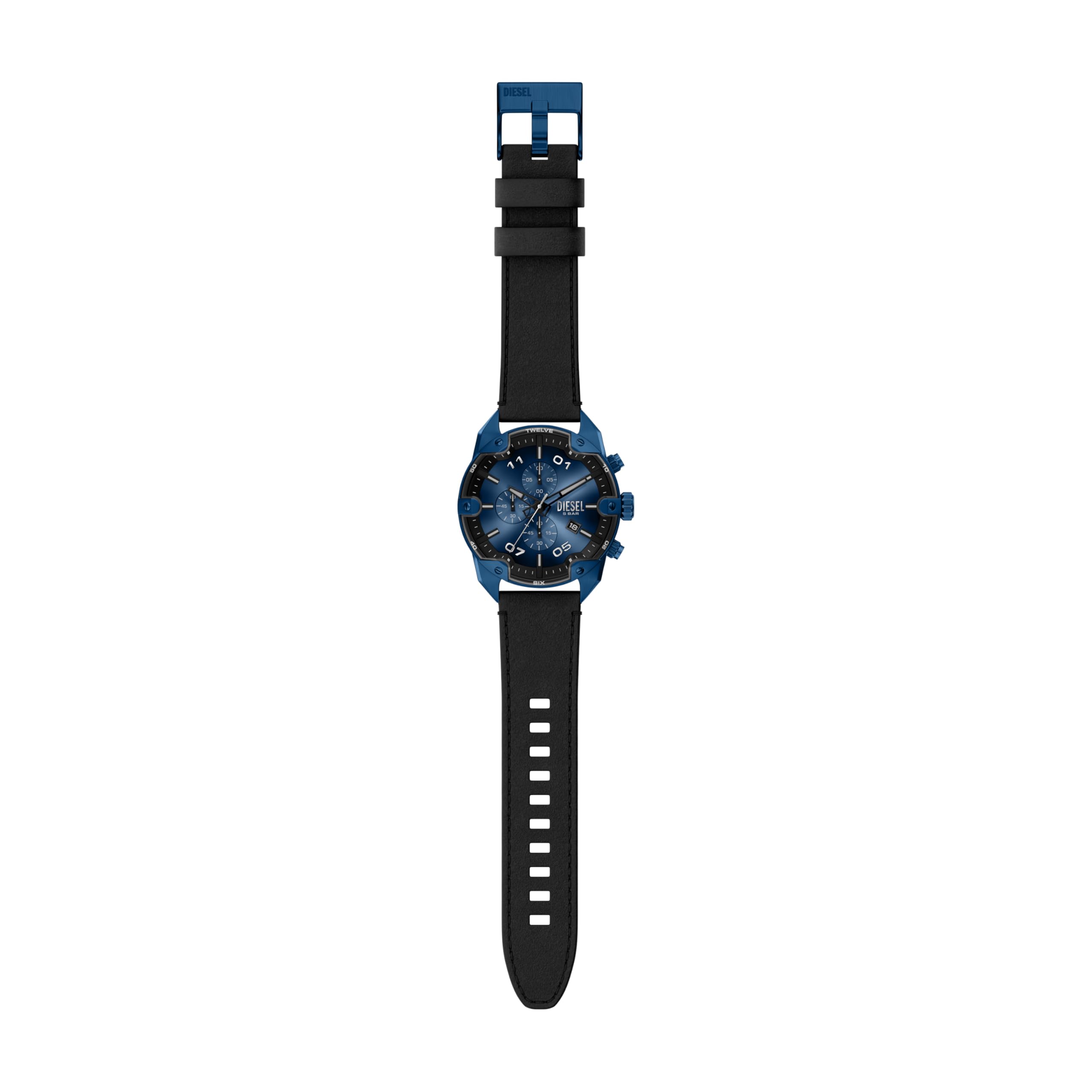 Diesel Spiked Hombre Reloj de 49MM de Acero Inoxidable Azul, DZ4703