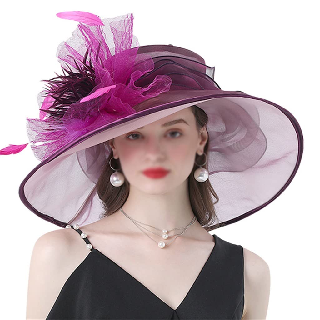 Cappello da Spiaggia per Adulti con Decorazione Floreale per Donna, in Rete, Personalizzato retrò, Primaverile ed Estivo