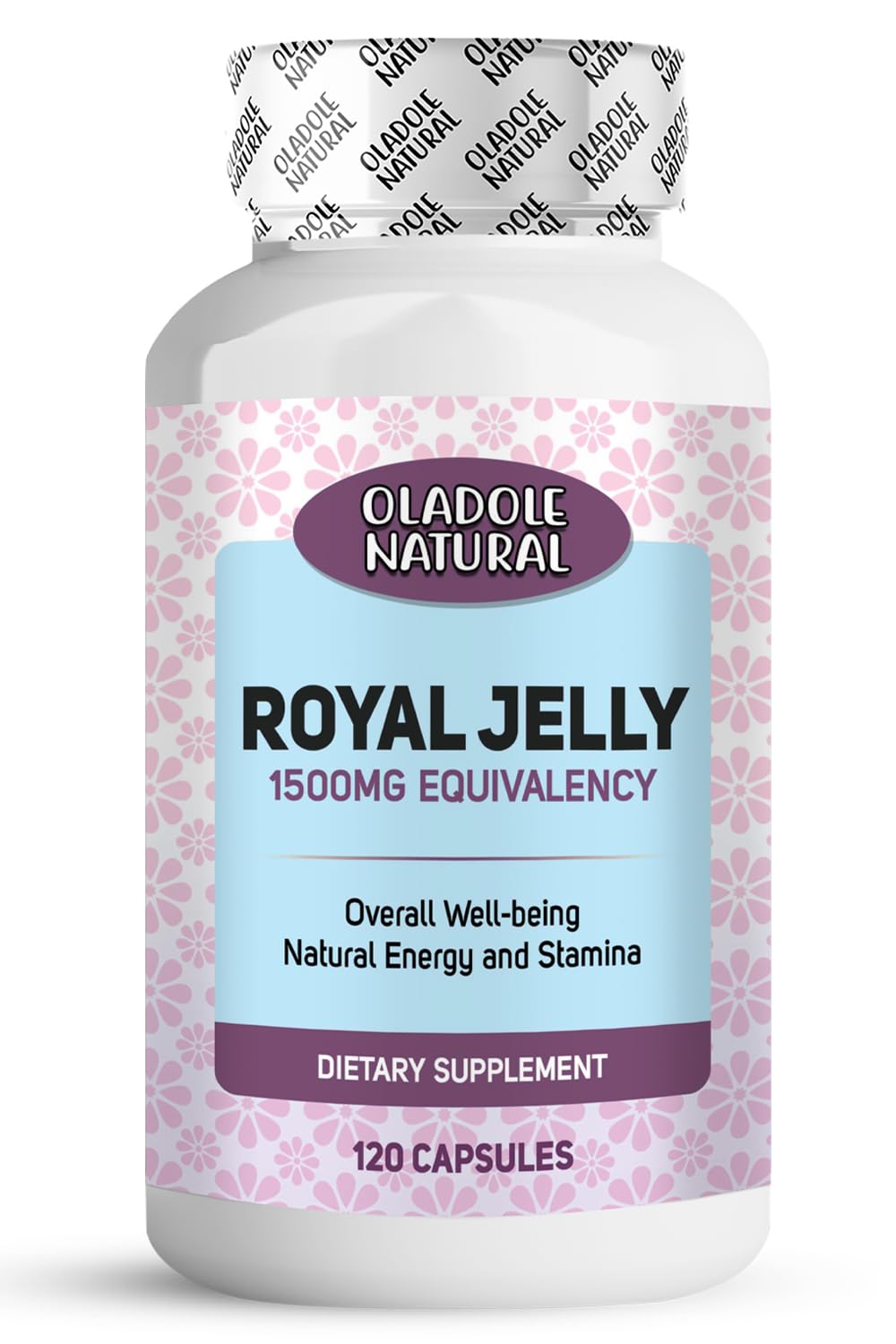 Oladole NaturalRoyal Jelly 1500 mg - (120 Capsules) | Energy Booster, Improves Immune Support, Stamina, Skin Health, Anti Ageing, Support General Health, Antioxidant | Non GMO, Gluten Free