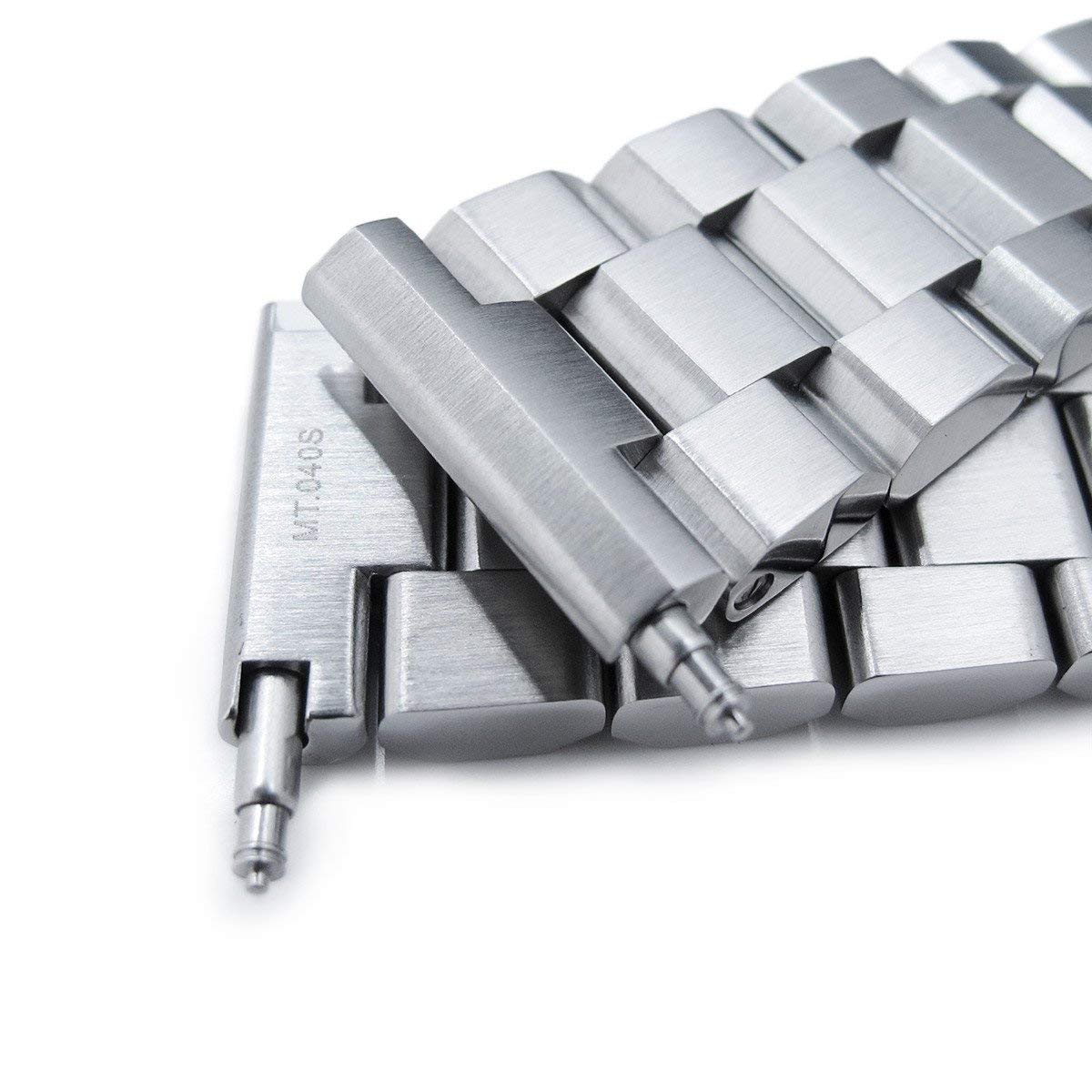 MiLTAT 22mm Hexad 316l Edelstahl Uhrenarmband Straight End Lug Taucherverschluss gebürstet