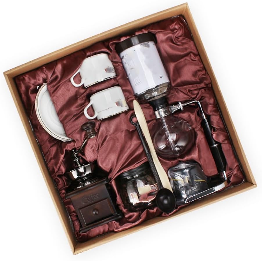 Siphon Pot Gift Box Coffee Set Home Glass Manual Brewed Machine Grinder Cooker