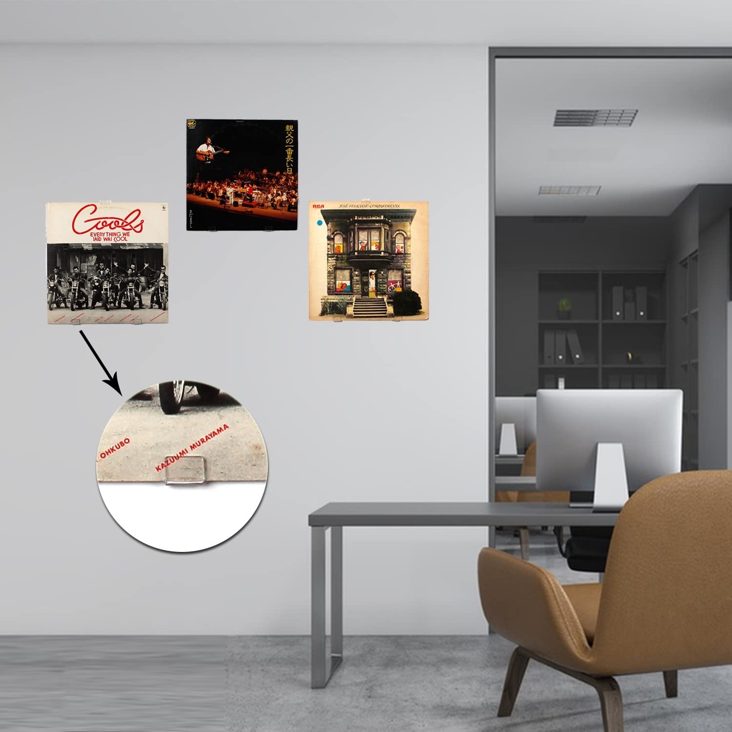 Vinyl Record Plank Muurbevestiging 6 Pack, 7 inch Clear Acryl Album Record Houder voor Dagelijks LP Luisteren, Vinyl Record Display met Installatie Hardware