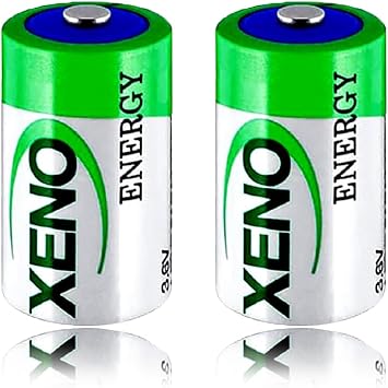 2 Pack3.6V 19000mAh XL-205F D STD Lithium Thionyl Chloride Battery for Xeno Energy 3.6V Lithium Battery XL-205F, Green