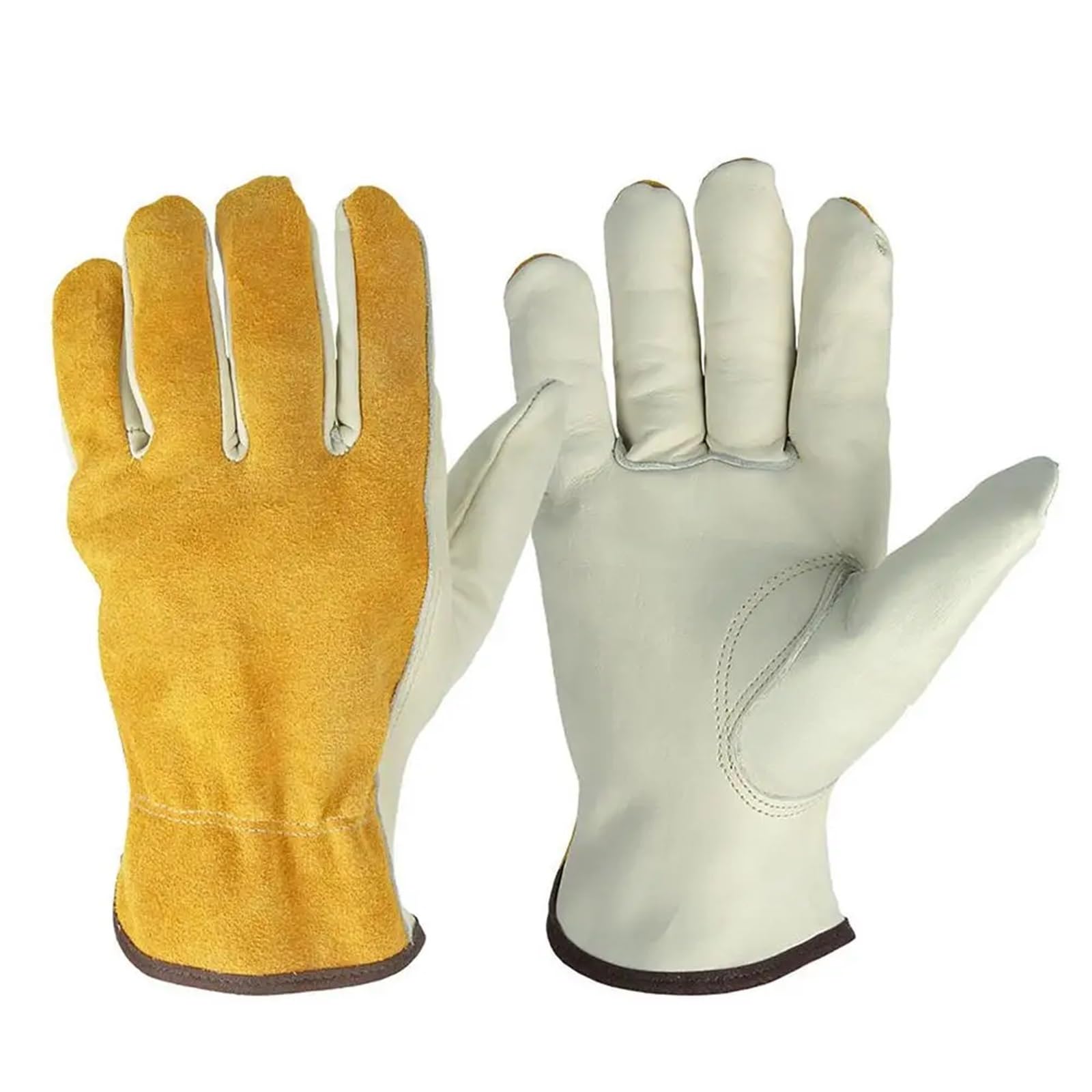 Gants de Jardinage， Gants de Travail en Cuir PU résistants aux Coups de Couteau, Gants de gréement renforcés Ultra-Fins imperméables(M 18cm)