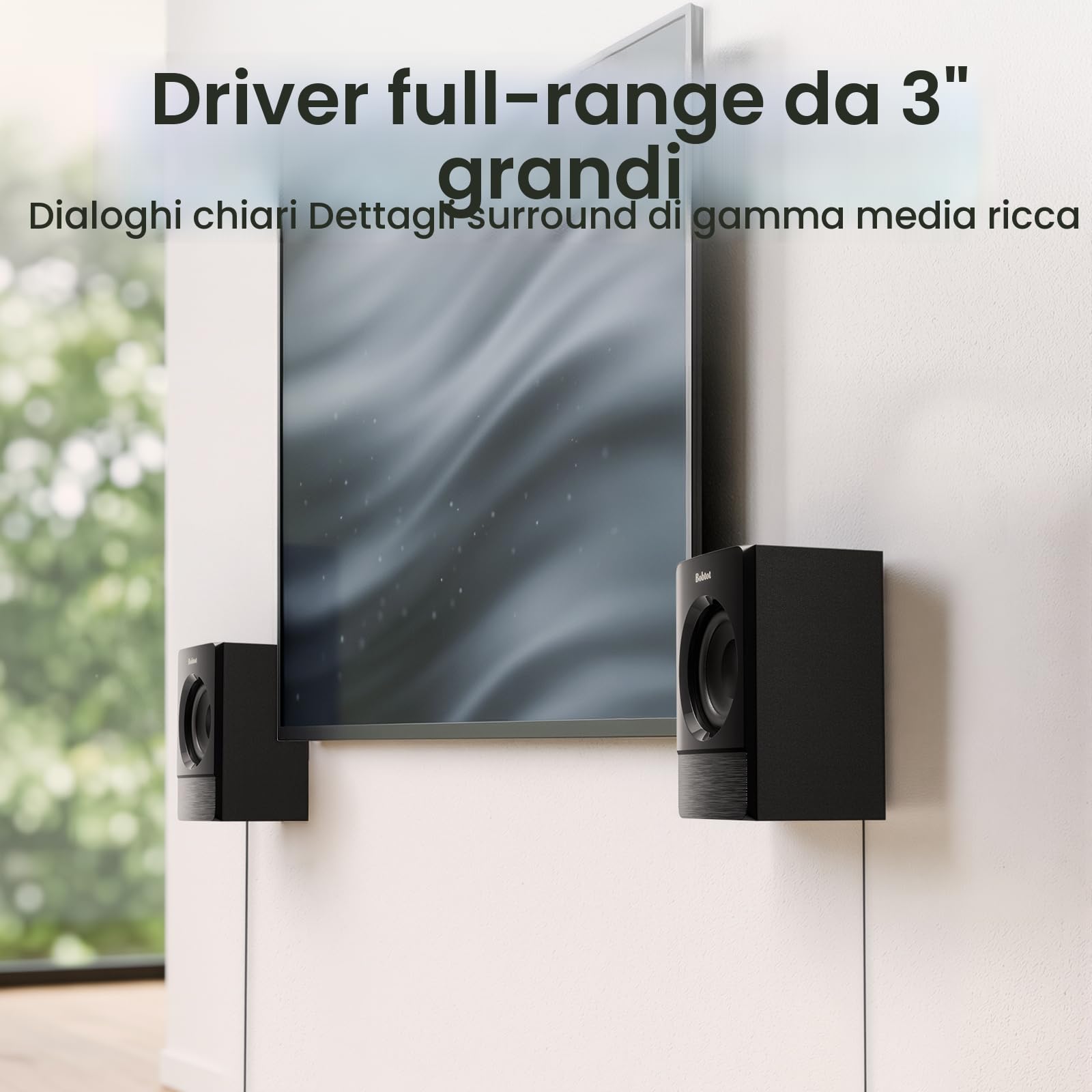 Bobtot Surround Sound Systems - Sistema Home Theater - Subwoofer 800W 6,5 pollici, altoparlanti stereo 5.1/2.1, bassi forti Bluetooth