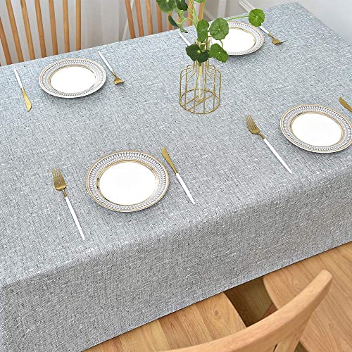 Nappe de Table Plastique Imperméable en PVC Gris Rectangulaire 137x250 cm - 6