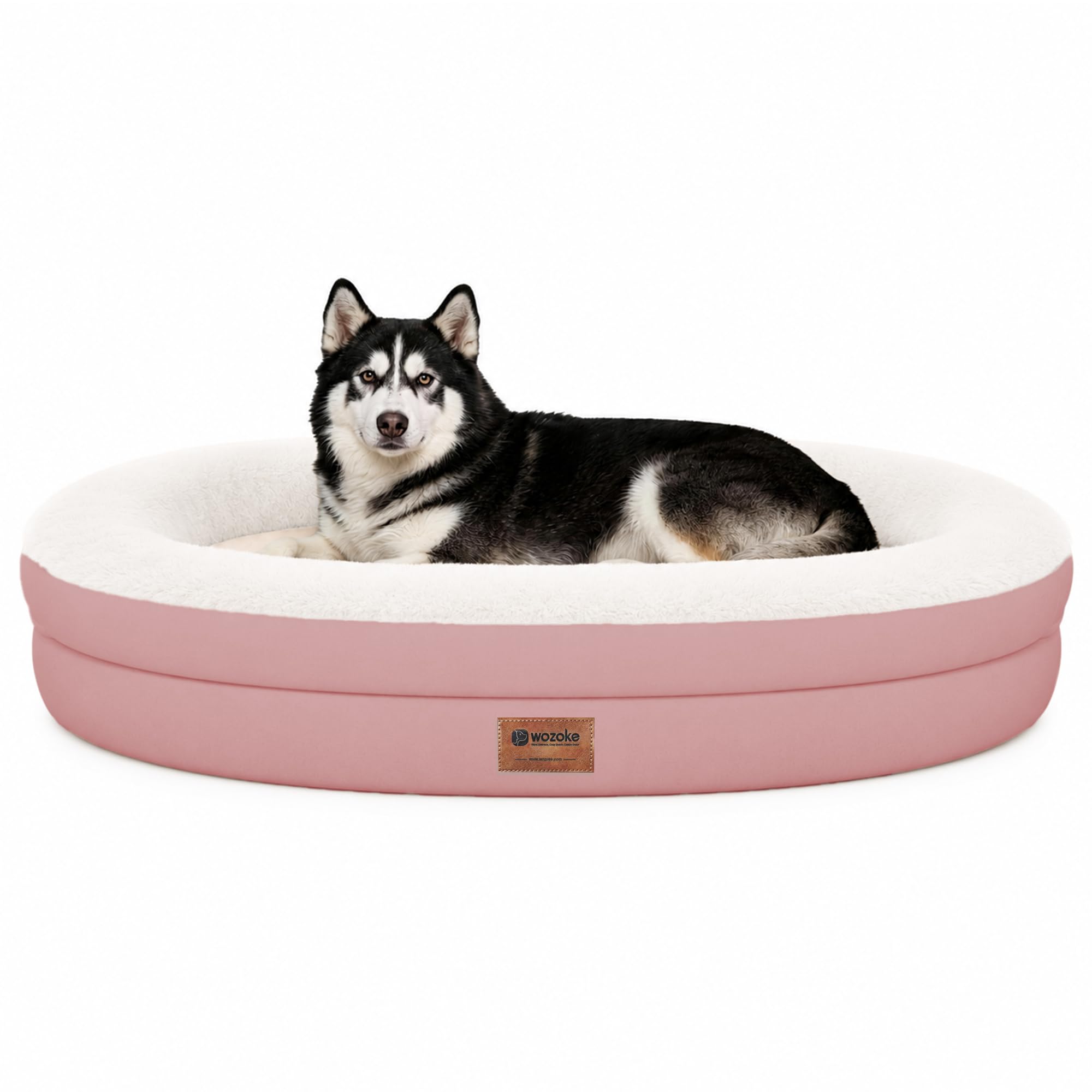 Orthopedic Waterproof Large Memory Foam Dog Bed: Washable Dog Bed with Bolsters - XXL Orthopedic Removable Cover for Medium Large Sized Pet - Non-Slip Bottom - Pink — image 1