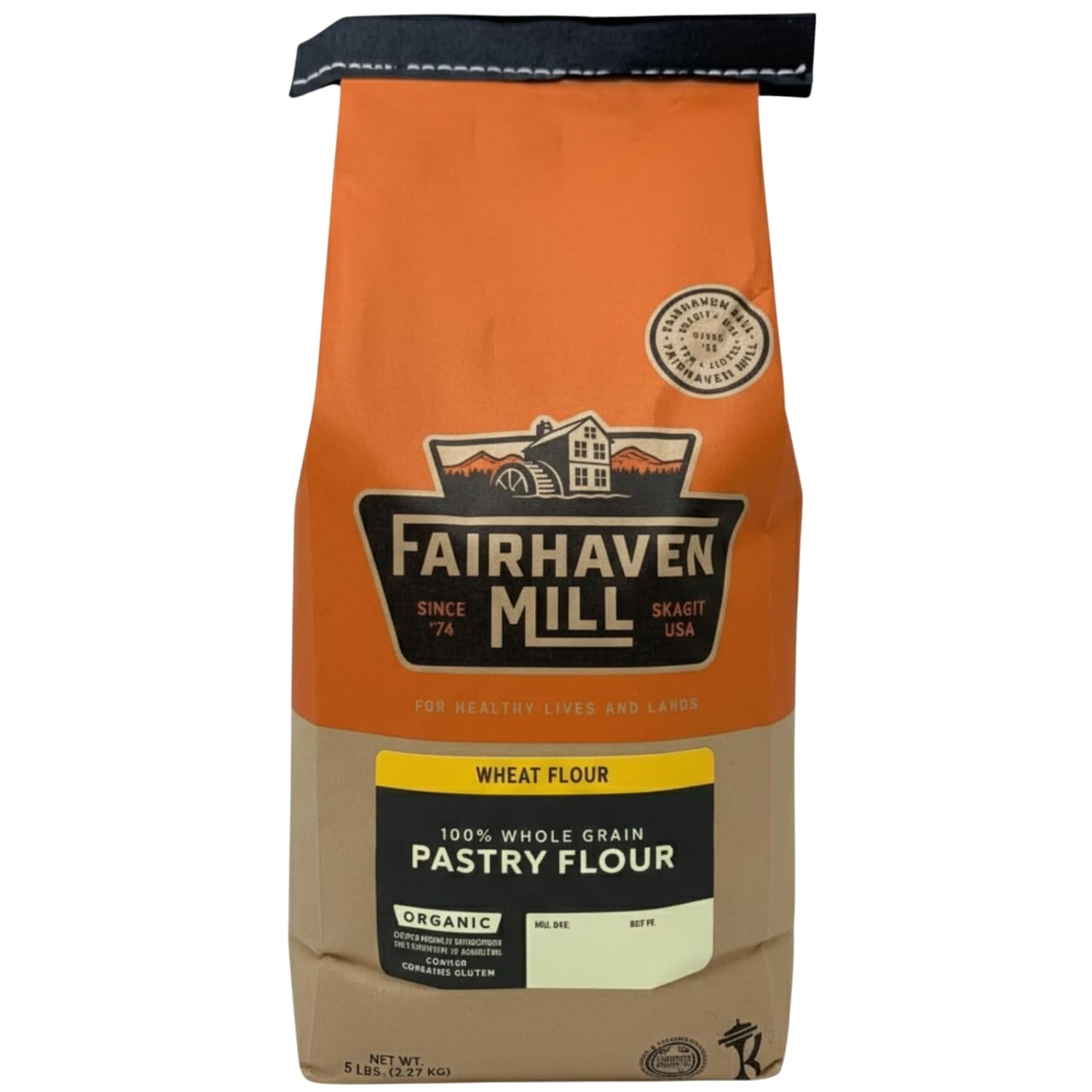 Fairhaven Mill Organic Grain Pastry Flour - USDA Certified Organic and Non-GMO - Low Protein for All Pastry Applications, Cookies, Muffins & Everyday