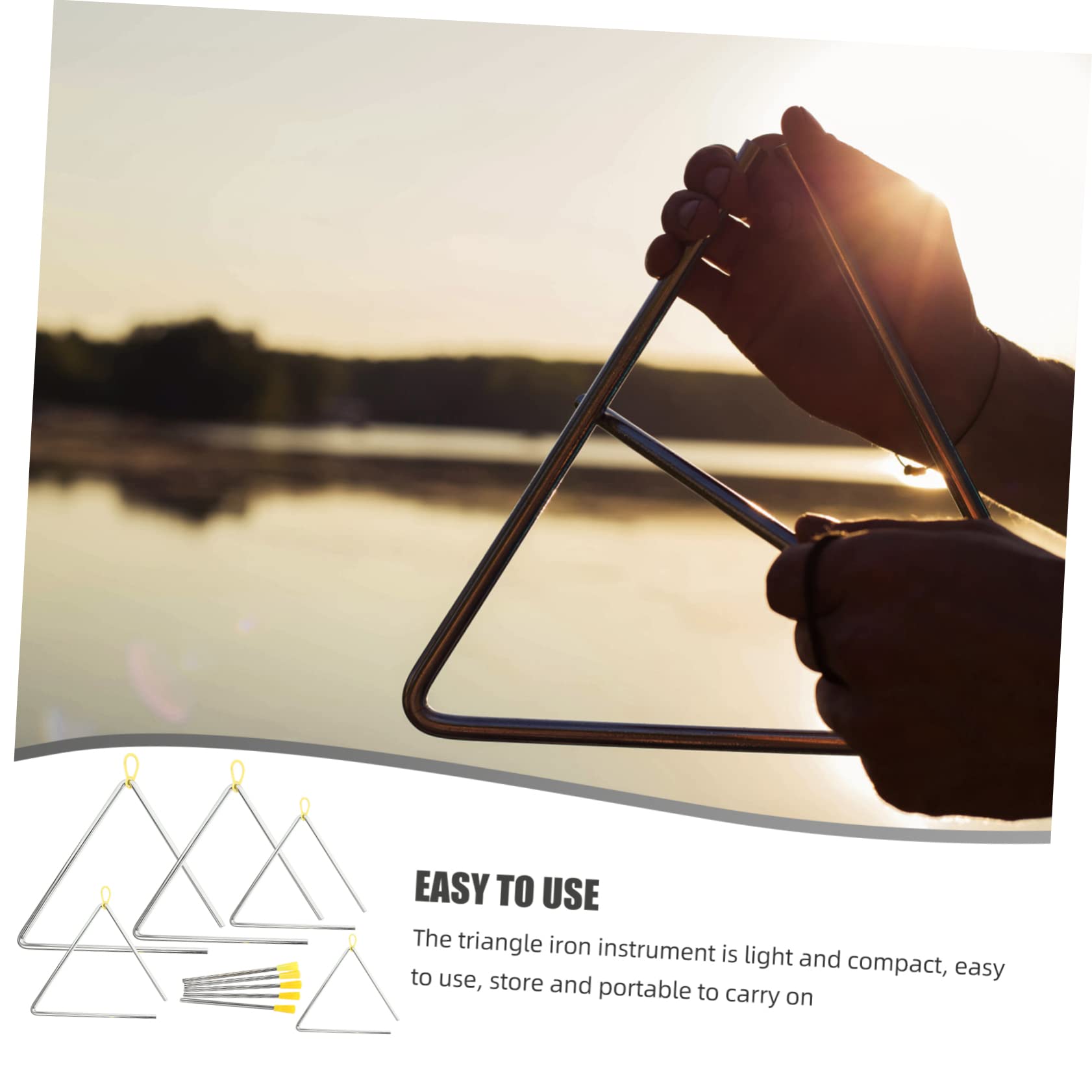 Triangle Set Instrument Steel Percussion Instrument Musical Triangle Instrument Set - Steel ...