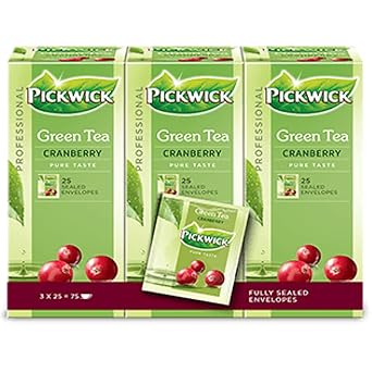 Pickwick | Green Tea Cranberry | Box 75 Pieces