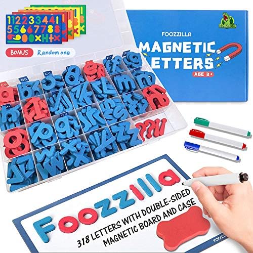 Magnetic Letters & Numbers Board – School Letters & Board Pack – Alphabet Learning Game Board for Kids – for Spelling & Learning Activities – 286 Fully Magnetic Letters Included – Depositing Box