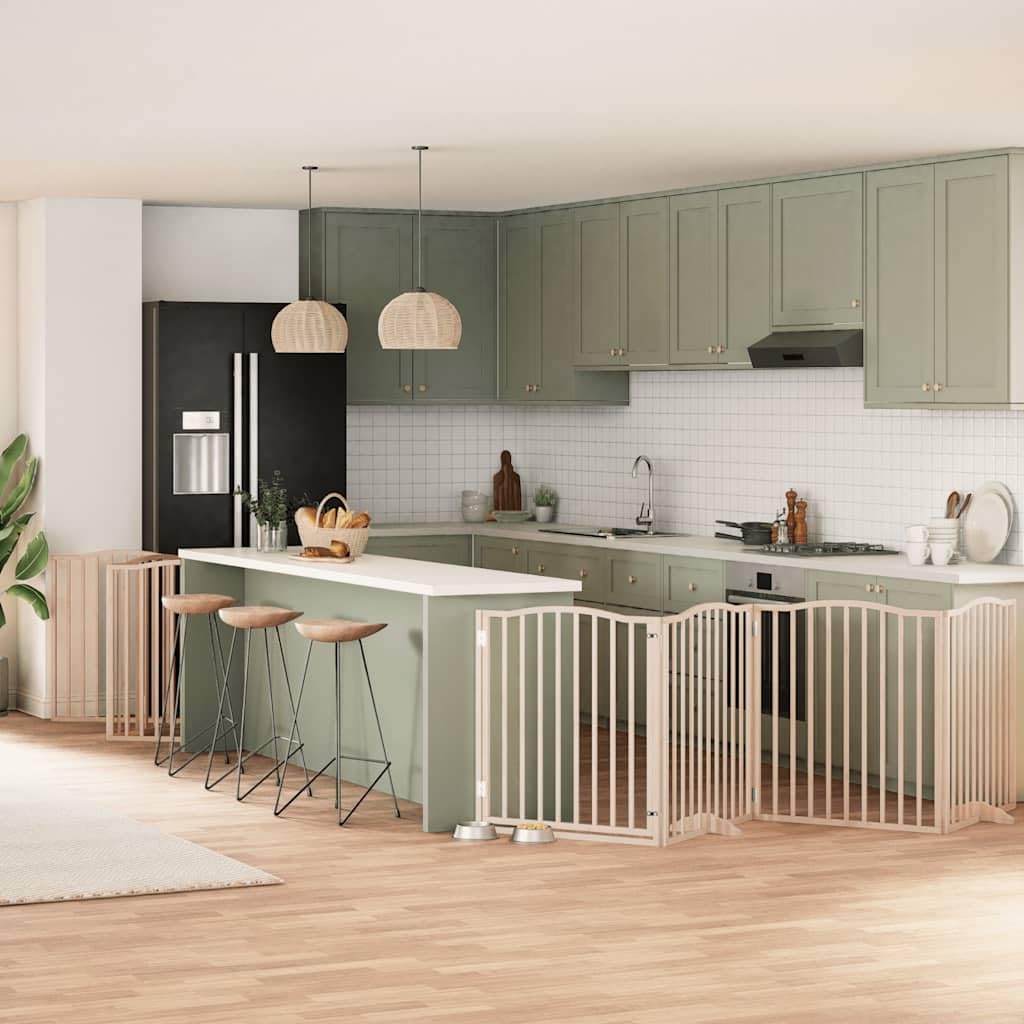 vidaXL Puerta para Perros Plegable 10 Paneles Madera de álamo 800 cm