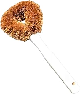 Coconut Brush, Fibre Dish Brush, Coconut Palm Pot Brush, Dishwashing Brush Sustainable Washing Up Brush Household Cleaning Scrubber for Kitchen Dish Scrubber Dish Scrub Brush Long Handle Pot Brush