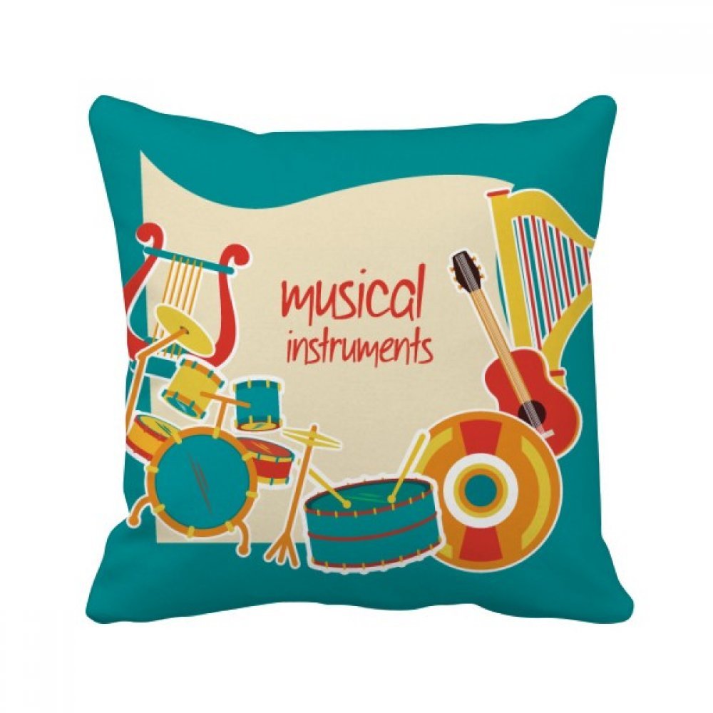 Oreiller violon piano carré multicolore 40x40 cm avec insert