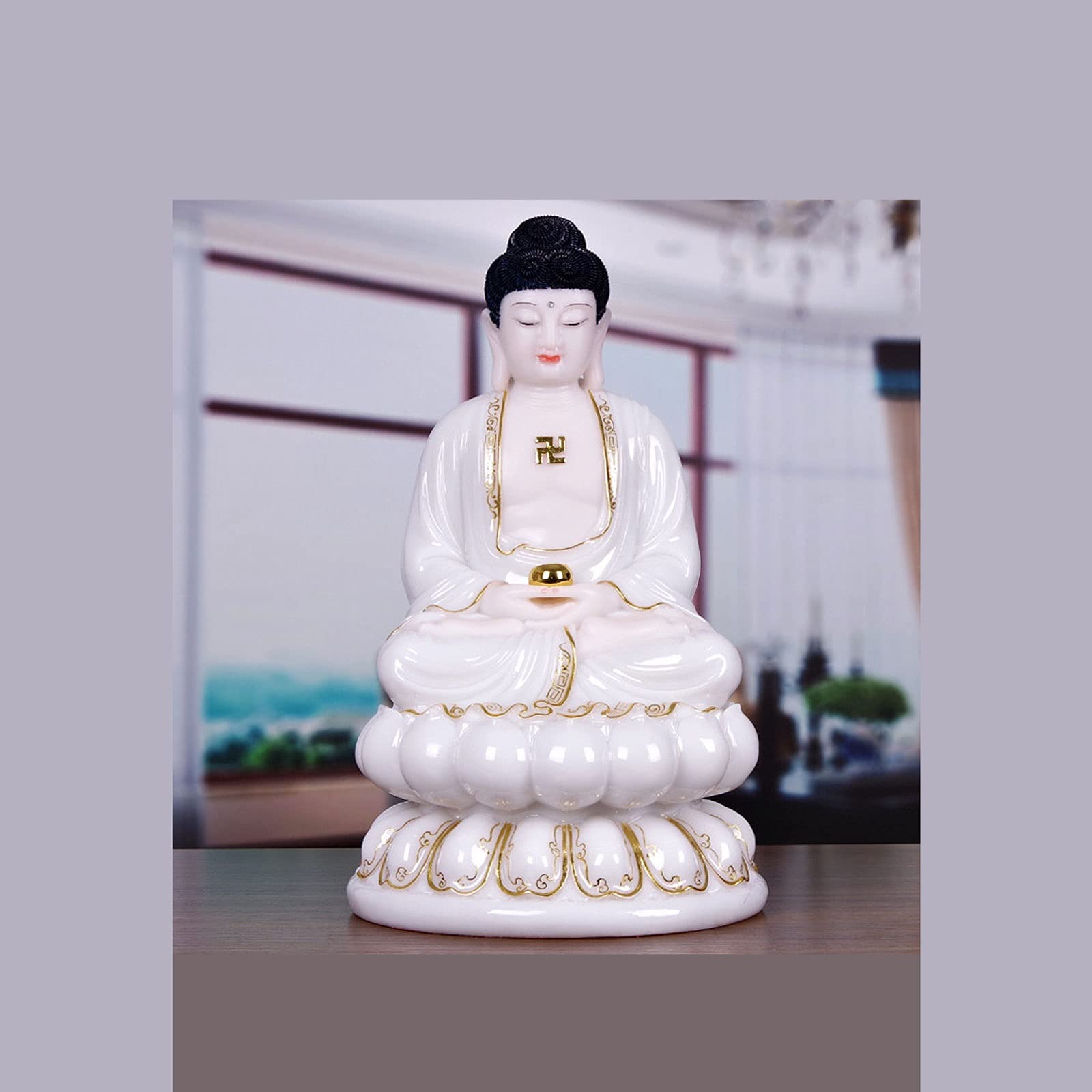 Amazon.co.jp: 着席仏像 仏像世帯の翡翠仏像彫刻飾りアートクラフト