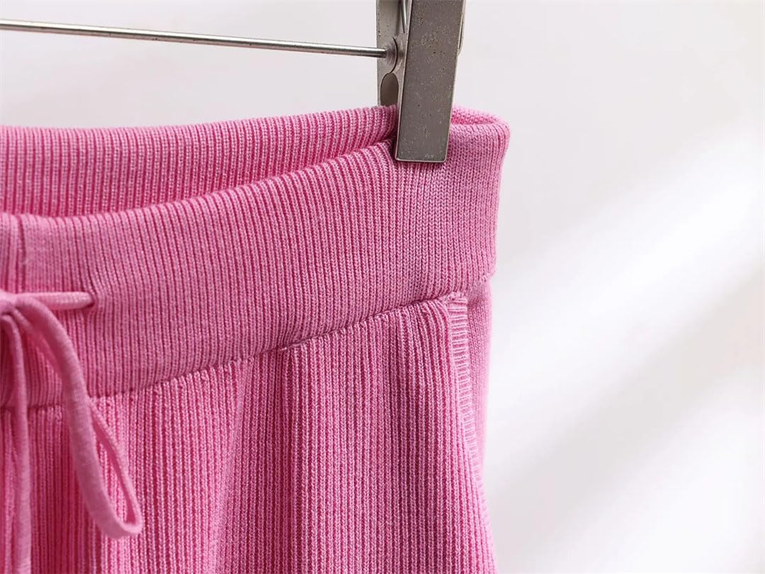 Set di 2 pezzi da donna con cappuccio, maglieria, maglione, top, completi