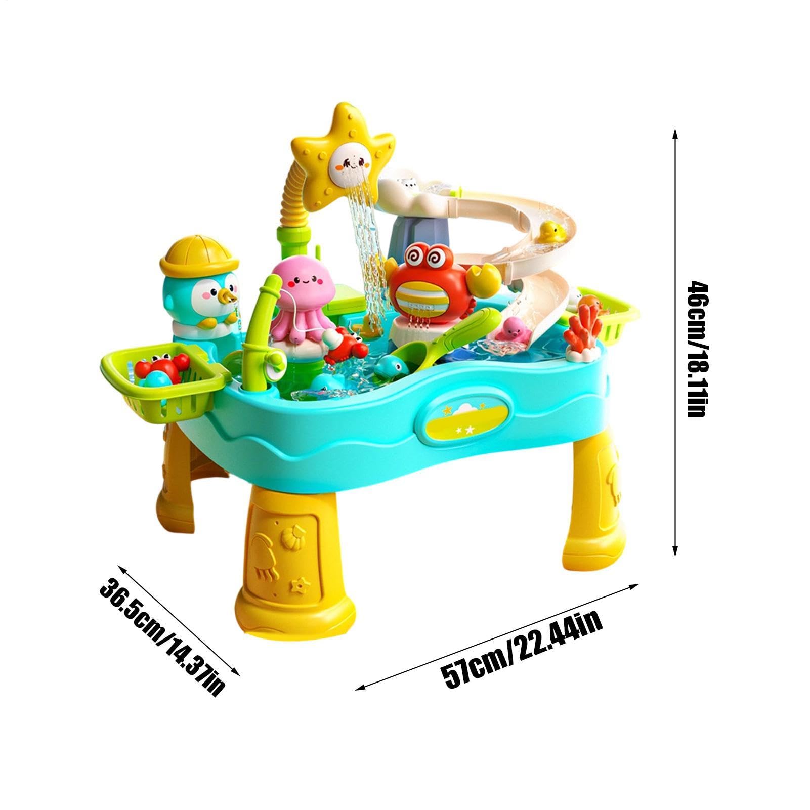 Wasserspieltisch für Kinder Farbenfroh tragbar verstellbar Sommer Spielzeug | Sensorisches Outdoor-Spielset für den Sommer Garten Hof Rasen Terrasse Balkon Pool Wiese Hinterhof