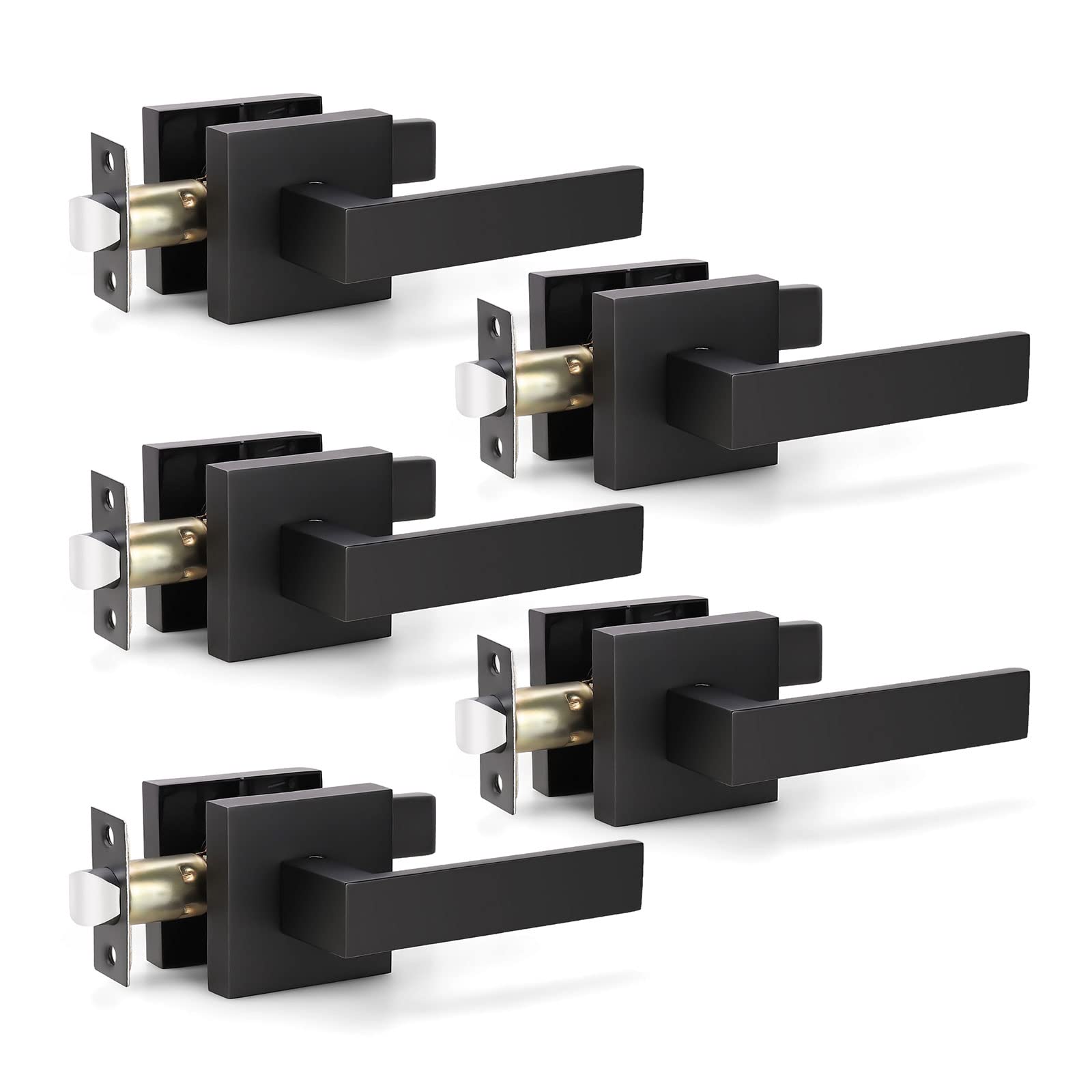 KNOBWELL Matte Black Privacy Door Knobs - Lock Included -29