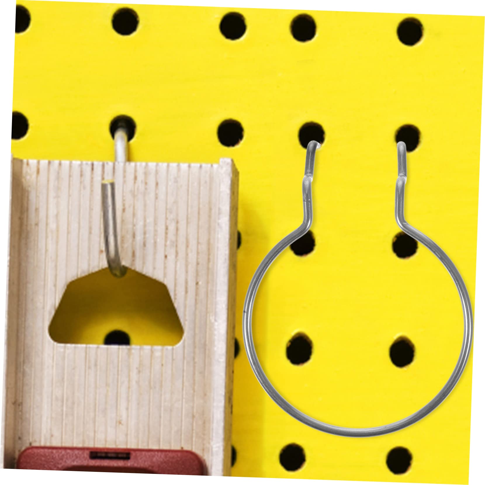 GLEAVI Pegboard Hooks 10pcs Metal Ring Hooks Heavy Duty Cup Holders Easy Install for Wall Garage Shop