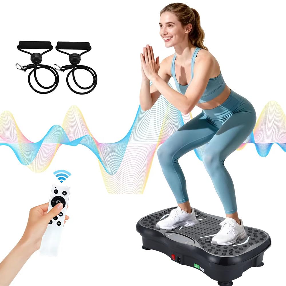 Dealsure Vibration Plate Massager, Home & Gym Workout Machine for Muscle Toning, Calorie Burn, Massaging, Weight Loss Comes with 5 Program Mode with Remote, 2 Exercise Band-image-11