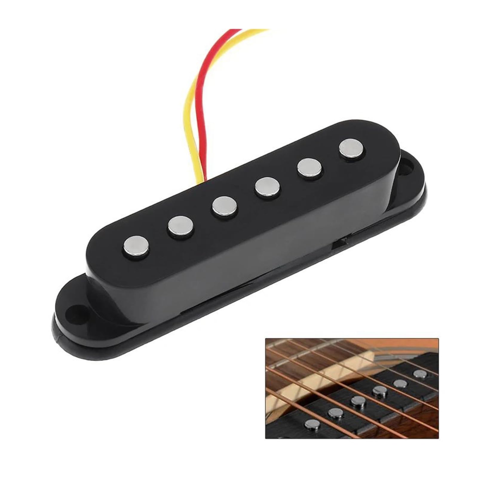 Pickup A Filo Singolo Nero Per Chitarra Acustica Elettrica A 6 Corde Accessori Per Strumenti