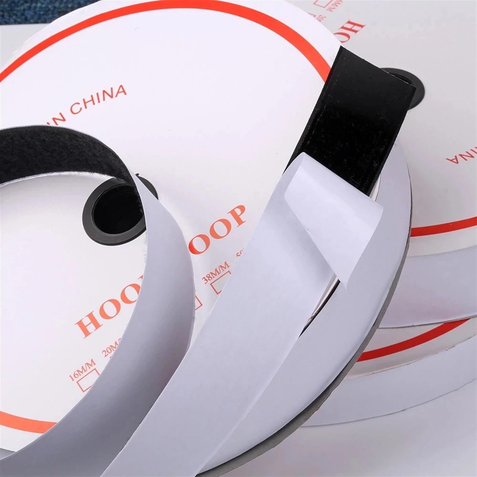Adhesivo Fuerte Hook Y Loop 5-25M 16/20/25/30/38/50/100mm con gancho de pegamento fuerte y cinta cierre autoadhesiva adhesiva nailon discos mágicos(100mm White 25meter)