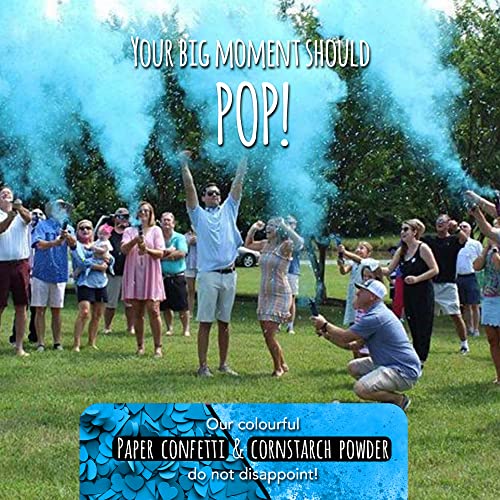 Team Planet Gender Reveal Confetti Cannon Set di 2...