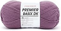 Vista 32 de Premier Yarns Basix Hilo DK, hecho de acrílico, hilo ideal para ganchillo y tejido, lavable a máquina, rosa camafeo, 3.5 onzas, 306 yardas