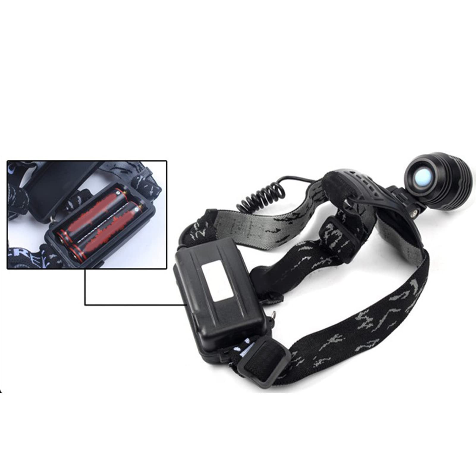 Lampe frontale LED haute puissance rechargeable par USB, lumière blanche, pour pêche en plein air, camping, 3,7 à 4,2 V